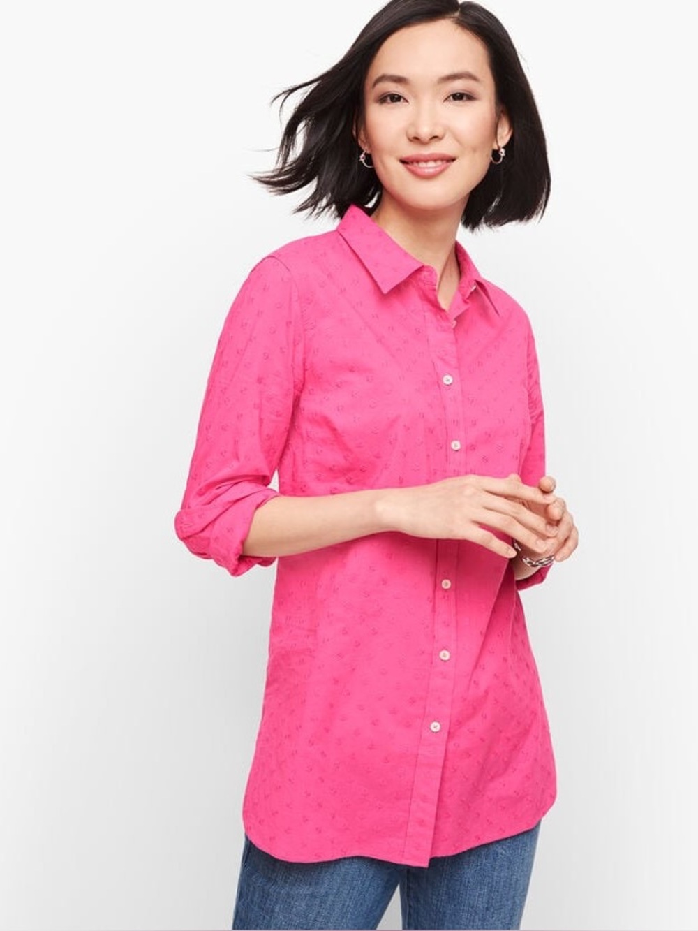 Talbots classic floral dot Button-Down Shirt - women Casual